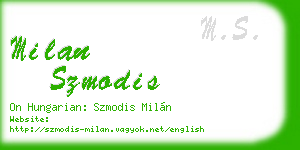 milan szmodis business card